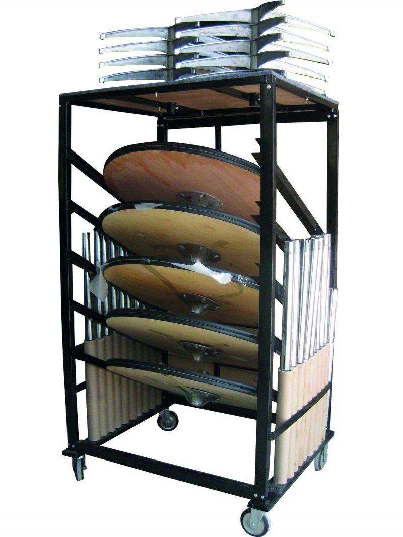 Chariot pour 10 Mange Debout BOIS de 75 cm