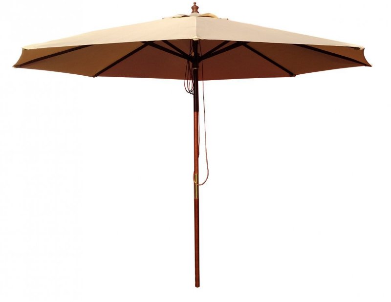 PARASOL rond en bois exotique - 3 m de diamètre