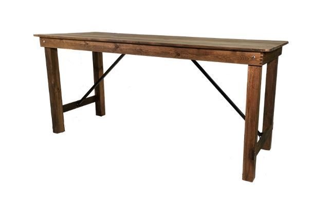 Table Haute pliante Bois rustique HERITAGE - 232x90 x H110