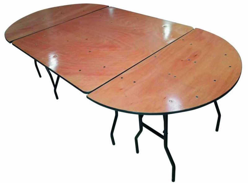Table pliante Bois demi-ronde 122 cm