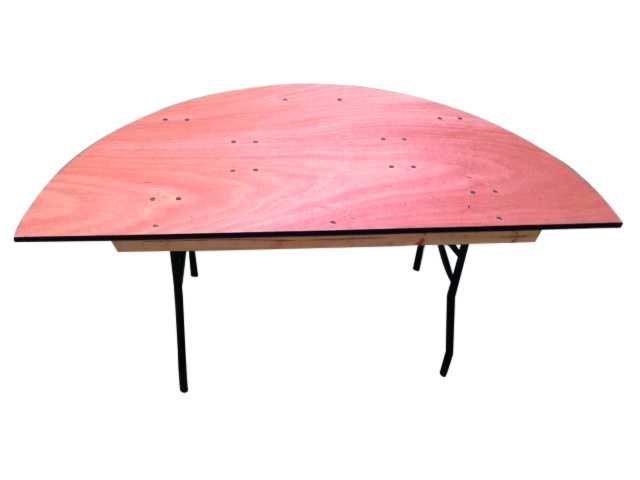 Table pliante Bois demi-ronde 152 cm