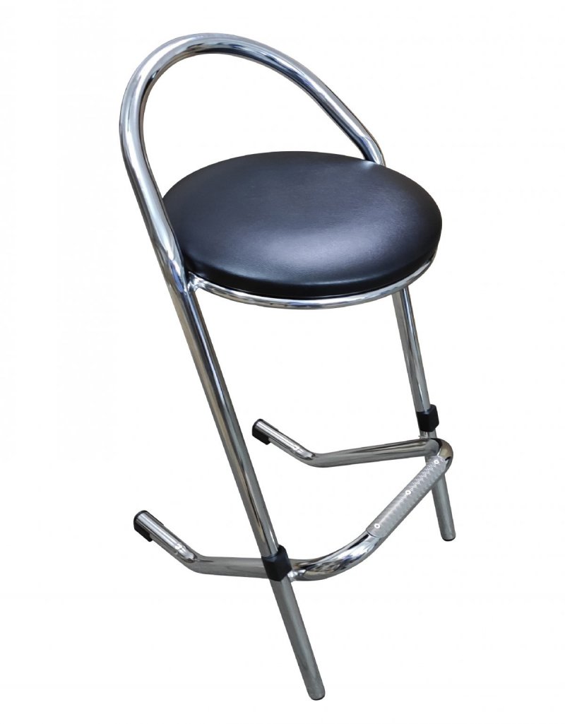 Tabouret empilable rembourré, Chromé avec galette amovible