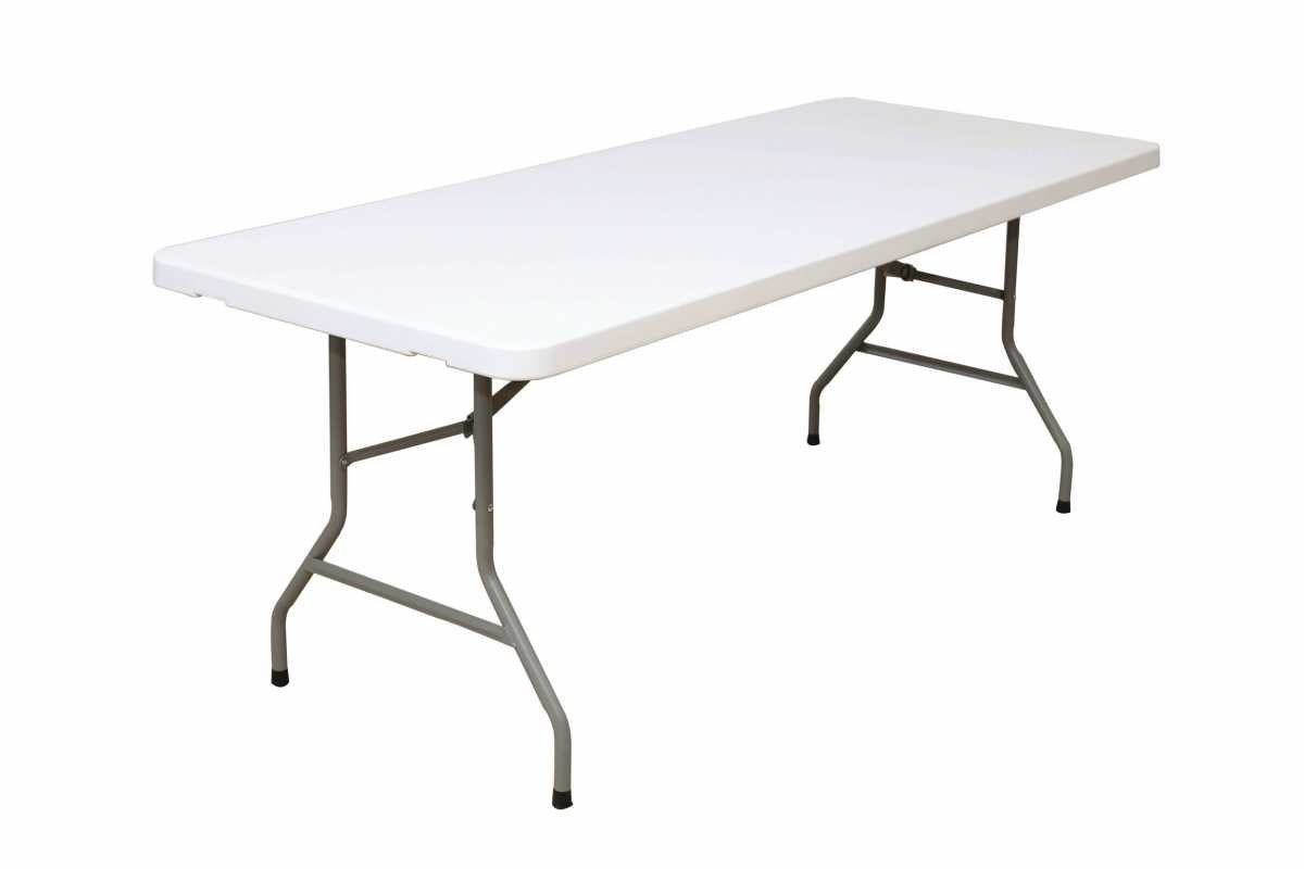 Table Pliante Extérieur Métro Professional - 152x74 Cm, Blanche, Acier/Polythène, Résistante Aux Intempéries - 7
