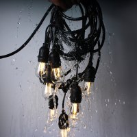 GUIRLANDE Guinguette, 20 ampoules LED, Longueur 12 m, à douilles suspendues