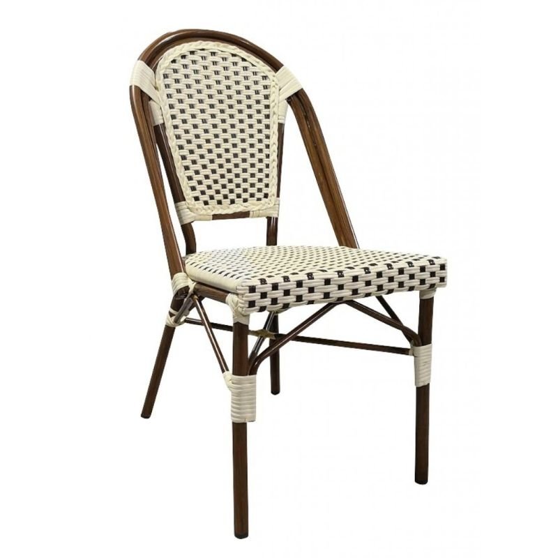 Chaise MONTMARTRE empilable couleur crème et marron