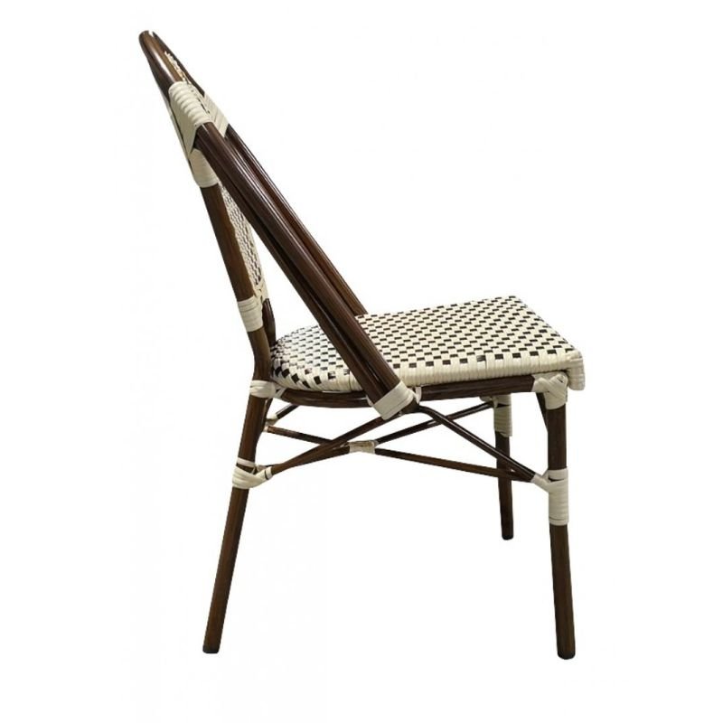 Chaise MONTMARTRE empilable couleur crème et marron