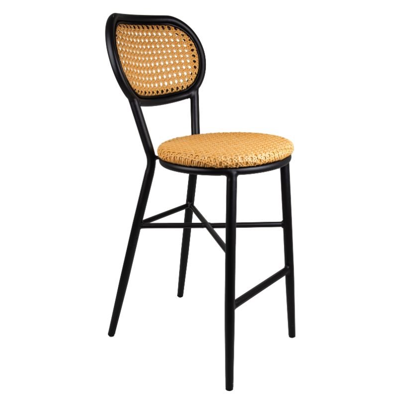 Chaise de bar Gustave - empilable coloris noir 