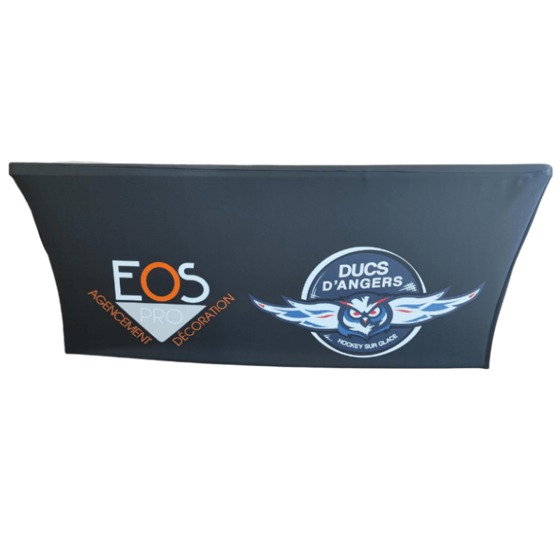 Housse extensible personnalisée pour tables rectangulaires et buffets 