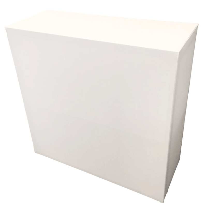 Housse stretch pour banque d'accueil pliante - 1m - coloris blanc