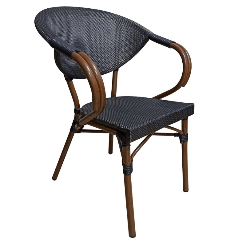 Chaise MOKA empilable couleur gris foncé