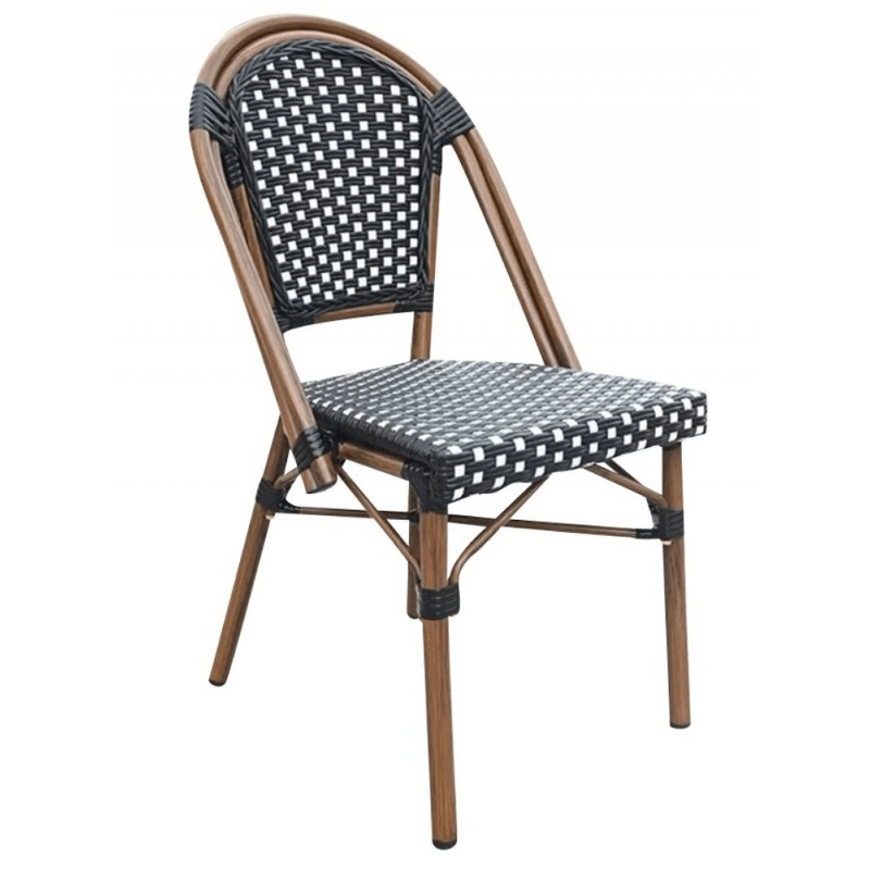 Chaise MONTMARTRE noir et blanc empilable