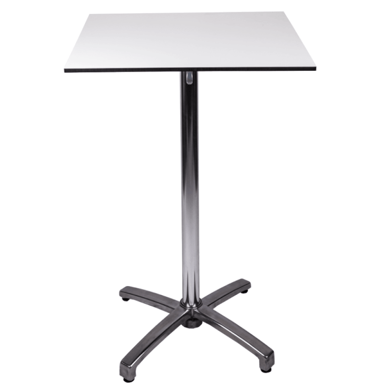 Mange-Debout - pied finition aluminium chromé et plateau compact
