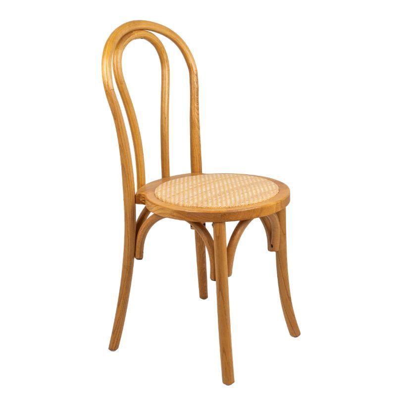Chaise Emile " Rotin " - en bois clair vernis