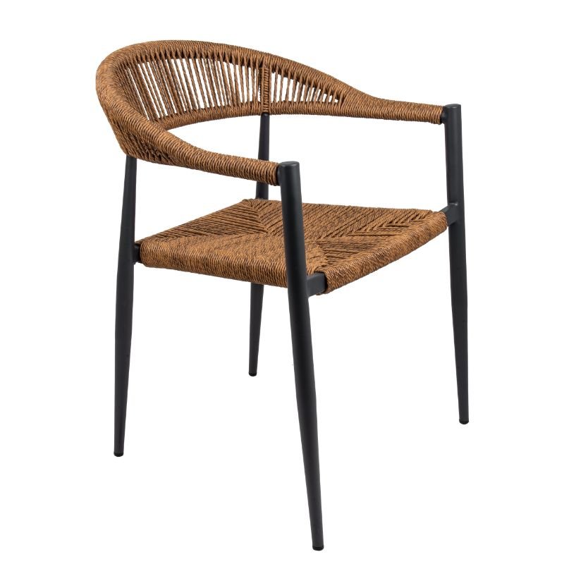 Fauteuil Roppy - anthracite et marron 