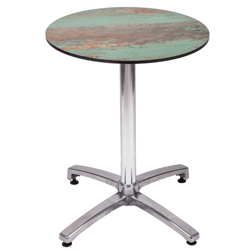 Mange-Debout - pied finition aluminium chromé et plateau compact