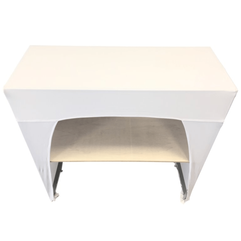 Housse stretch pour banque d'accueil pliante - 1m - coloris blanc