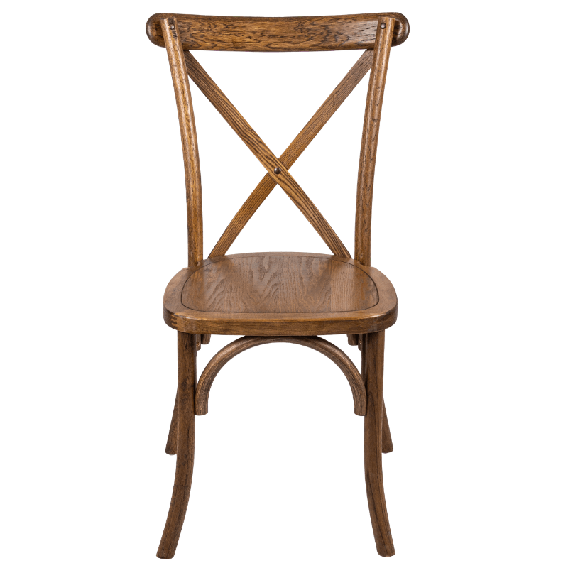 Chaise DOS CROISE bois vieilli champêtre - Budget
