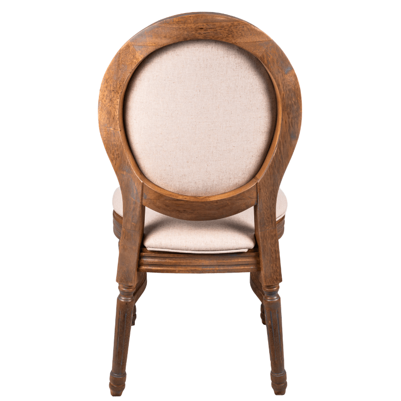 Chaise MEDAILLON LOUIS bois cérusé - empilable - dos rembourré