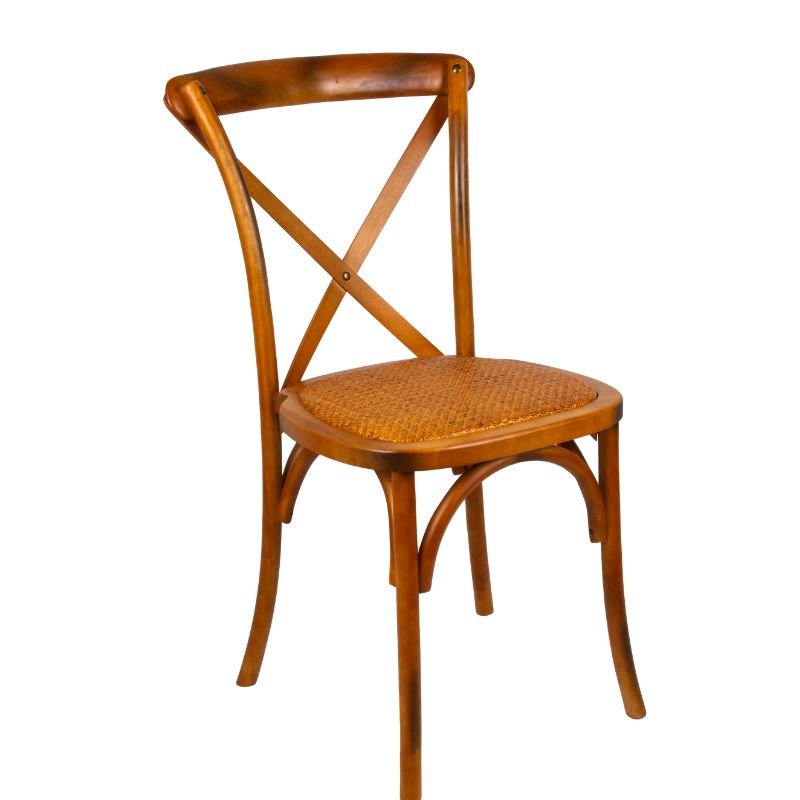 Chaise BISTROT dos croisé en bois vernis