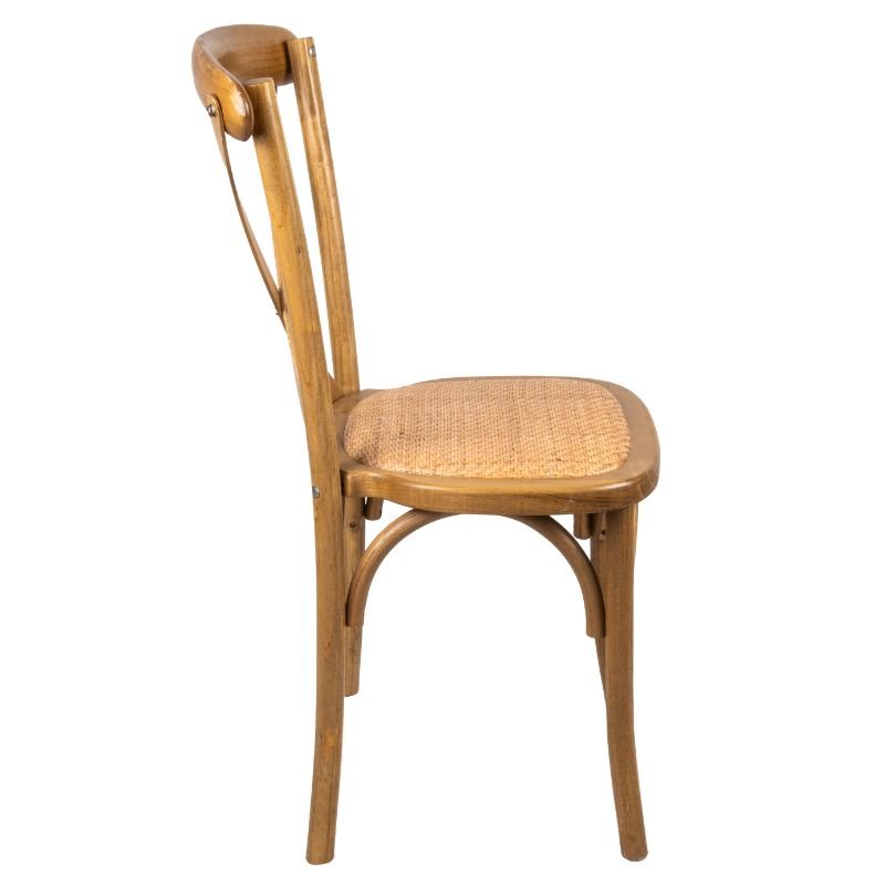 Chaise BISTROT dos croisé en bois vernis clair