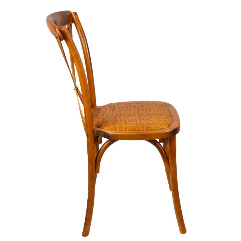 Chaise BISTROT dos croisé en bois vernis