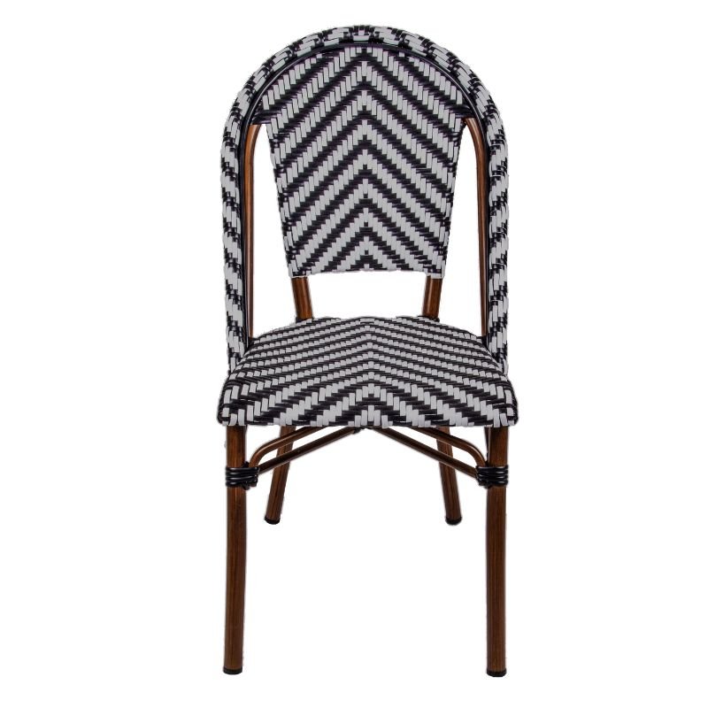 Chaise MONTMARTRE empilable Chevrons noirs et blancs