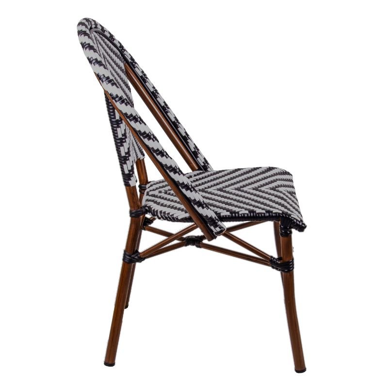 Chaise MONTMARTRE empilable Chevrons noirs et blancs