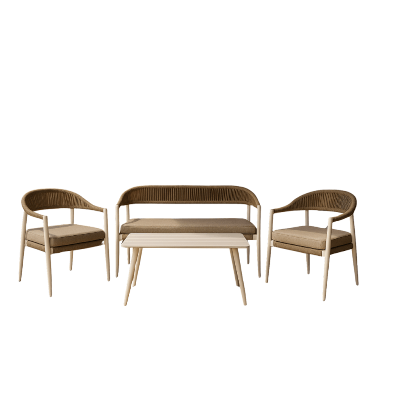 Ensemble Roppy Lounge - Set complet - blanc et marron