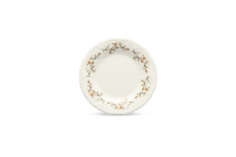 Assiette plate Ø21 cm - Motif fleurs - Gamme Rétro