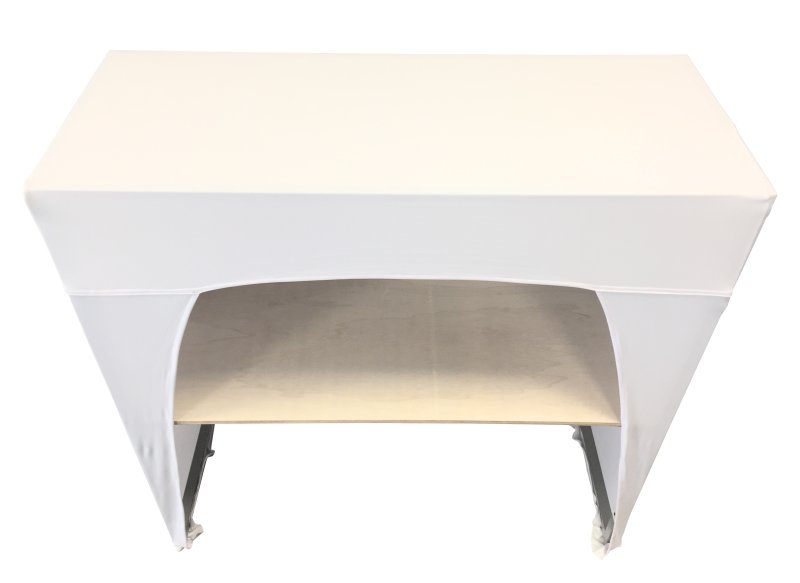 Housse stretch pour banque d'accueil pliante - 1m - coloris blanc