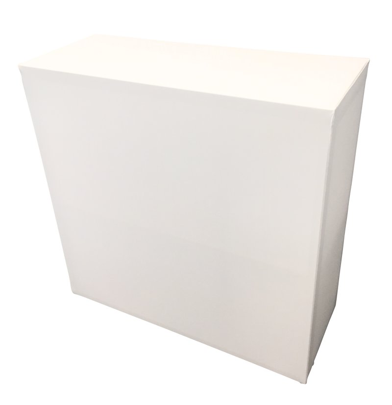 Housse stretch pour banque d'accueil pliante - 1m - coloris blanc