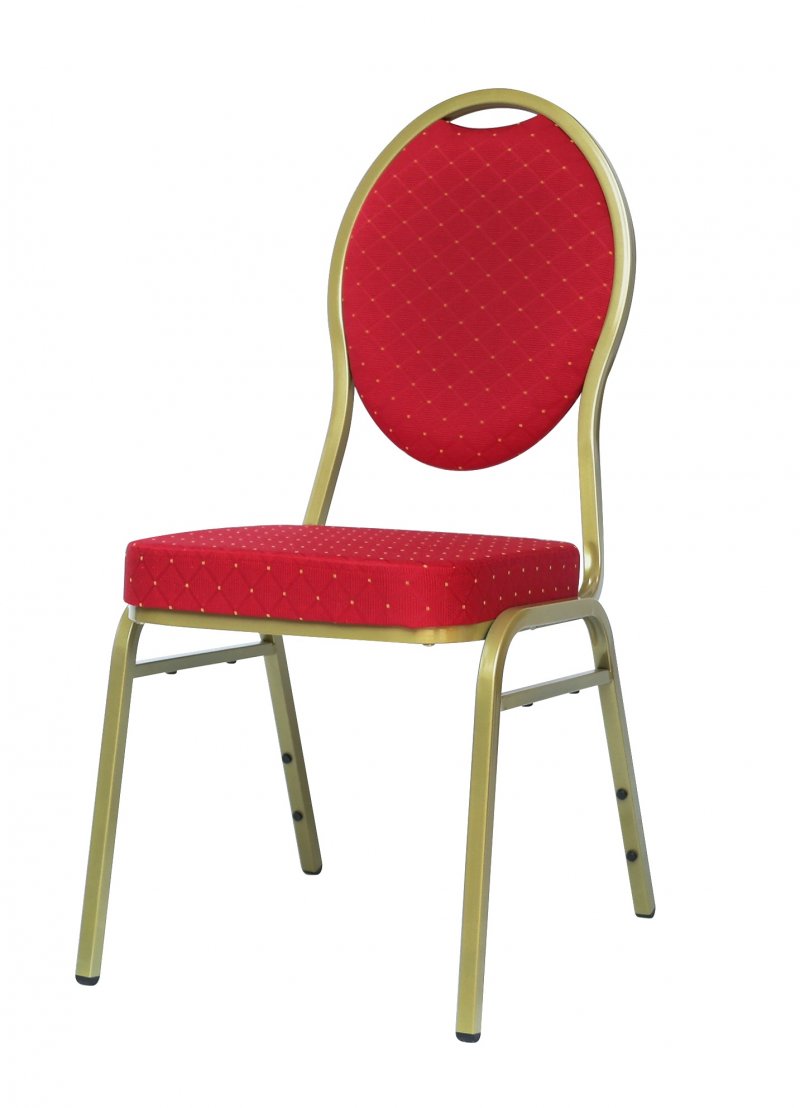 Chaise Banquet Confort - Rouge et Dorée
