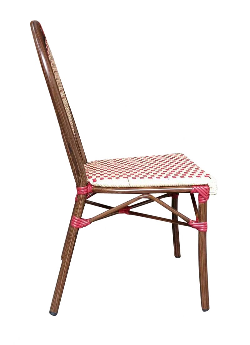 Chaise BASTILLE empilable Crème et Rouge