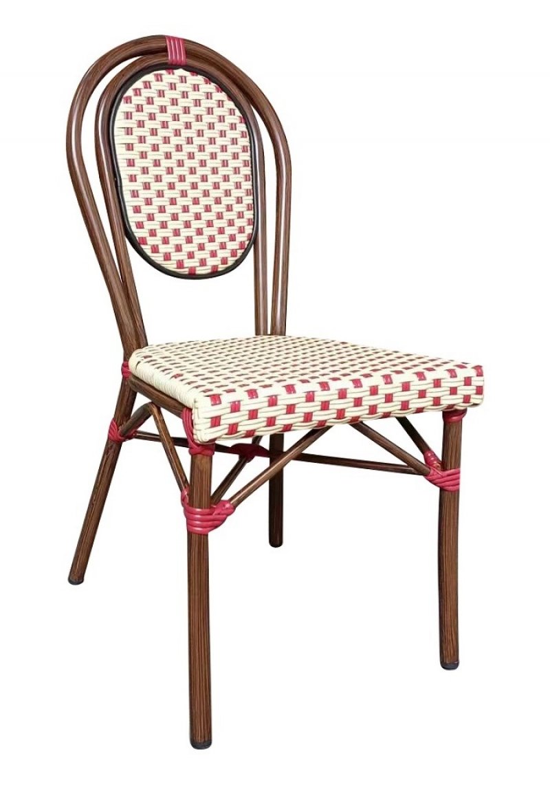 Chaise BASTILLE empilable Crème et Rouge