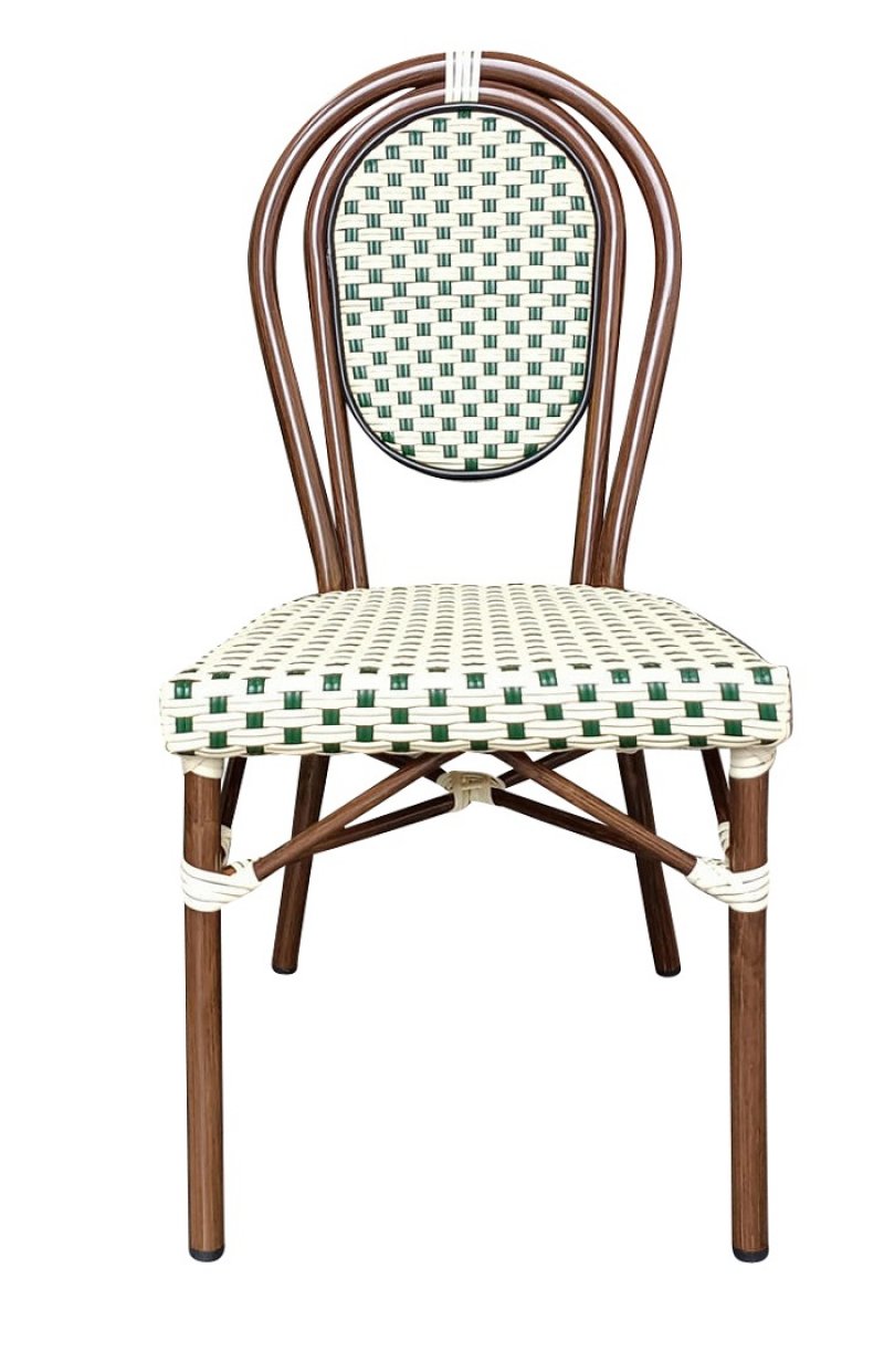 Chaise BASTILLE empilable - coloris Crème et Vert