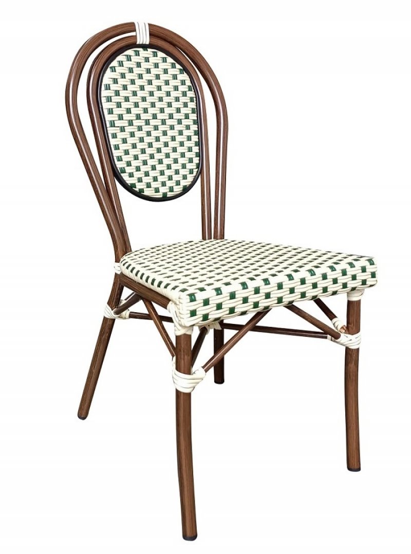 Chaise BASTILLE empilable - coloris Crème et Vert