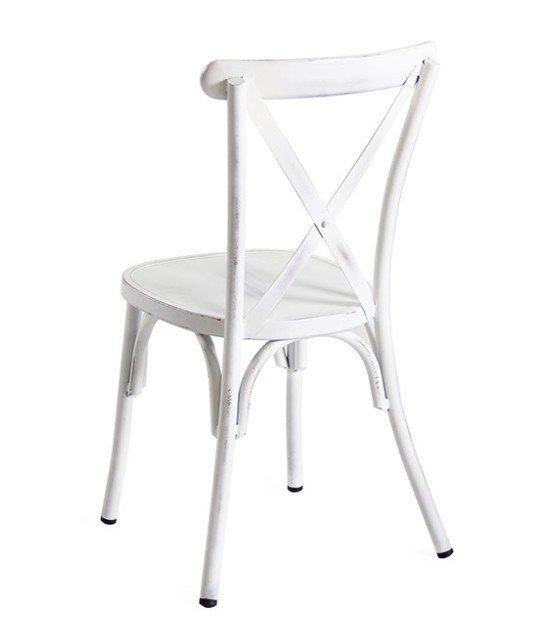 Chaise CROSS VINTAGE aluminium - blanc vieilli 