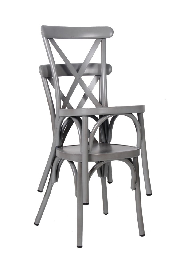 Chaise CROSS VINTAGE aluminium - gris vieilli