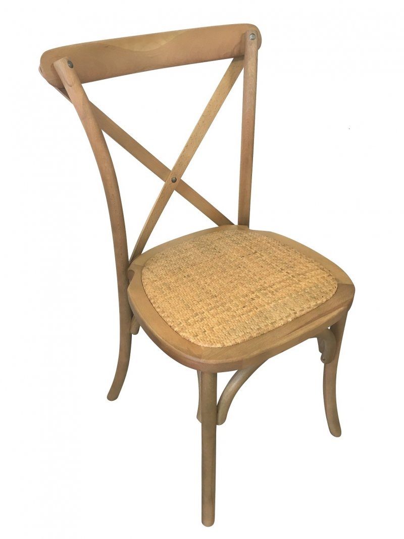 Chaise BISTROT dos croisé en Bois vernis CLAIR