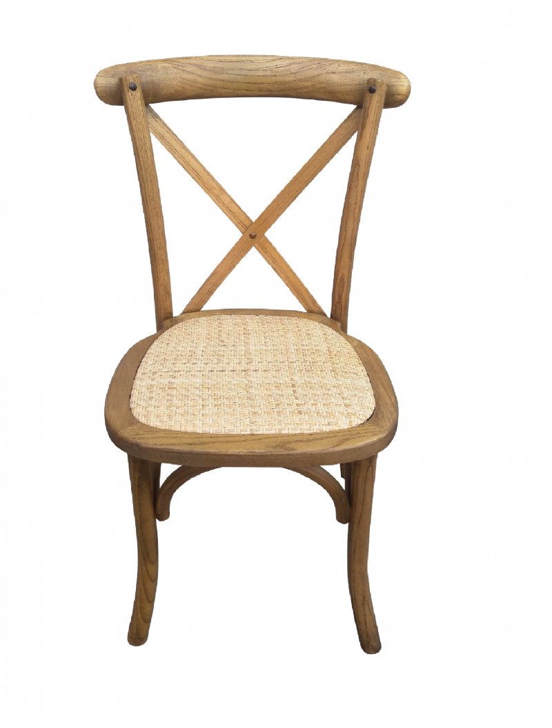 Chaise BISTROT dos croisé en Bois vernis CLAIR - BUDGET