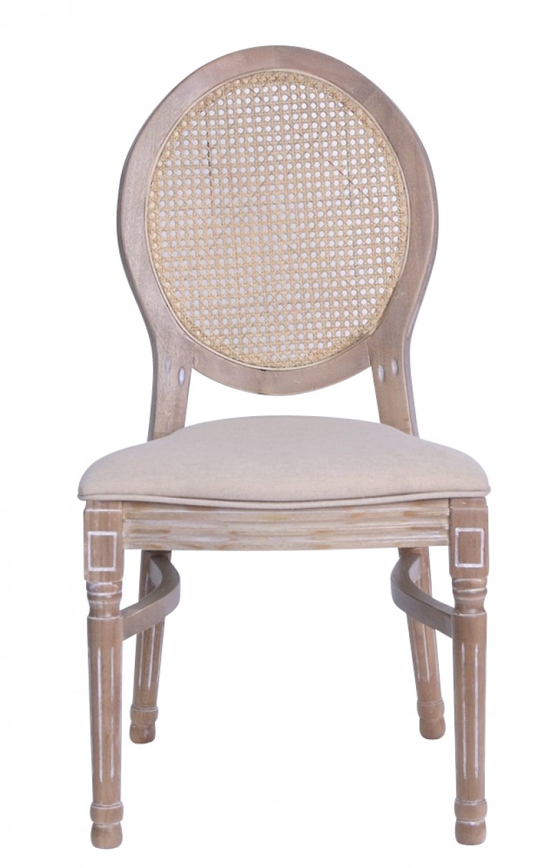 Chaise  Médaillon LOUIS bois cérusé 