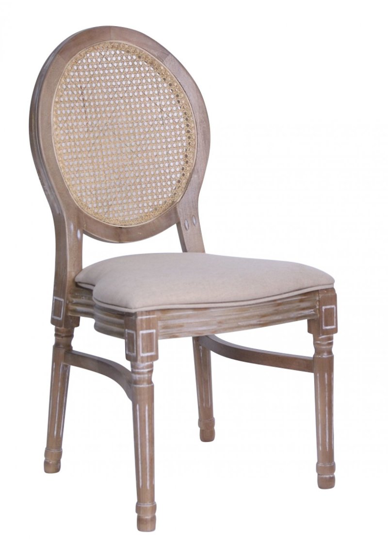 Chaise  Médaillon LOUIS bois cérusé 