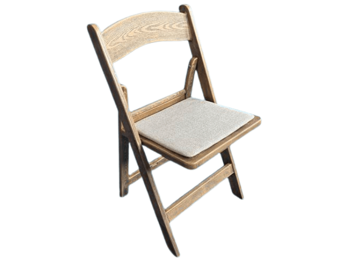 Chaise Wedding polypropylene pliante - effet bois foncé rustique