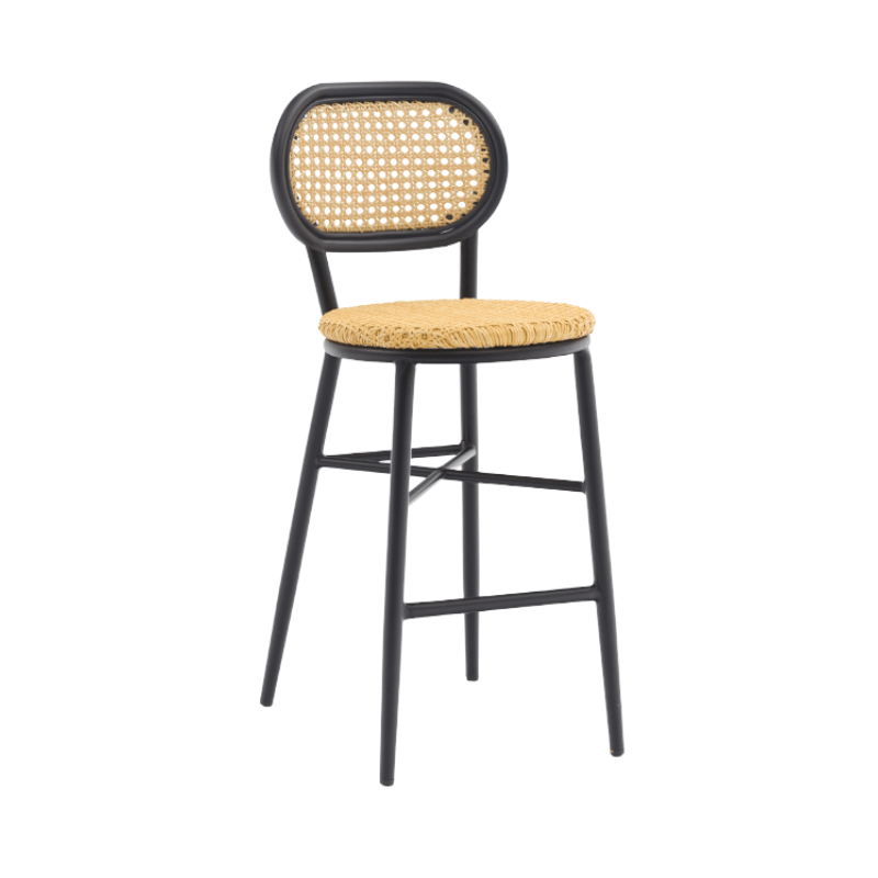 Chaise de bar Gustave - empilable coloris noir 