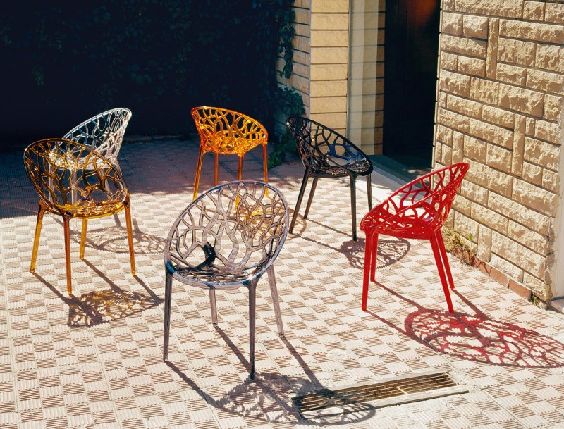 Fauteuil CRYSTAL empilable en polycarbonate 
