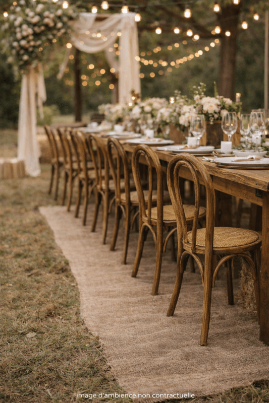 Tendance mariage decoration mobilier bois boheme chic