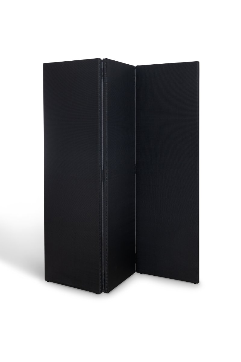 Paravent textilène noir 3 pans