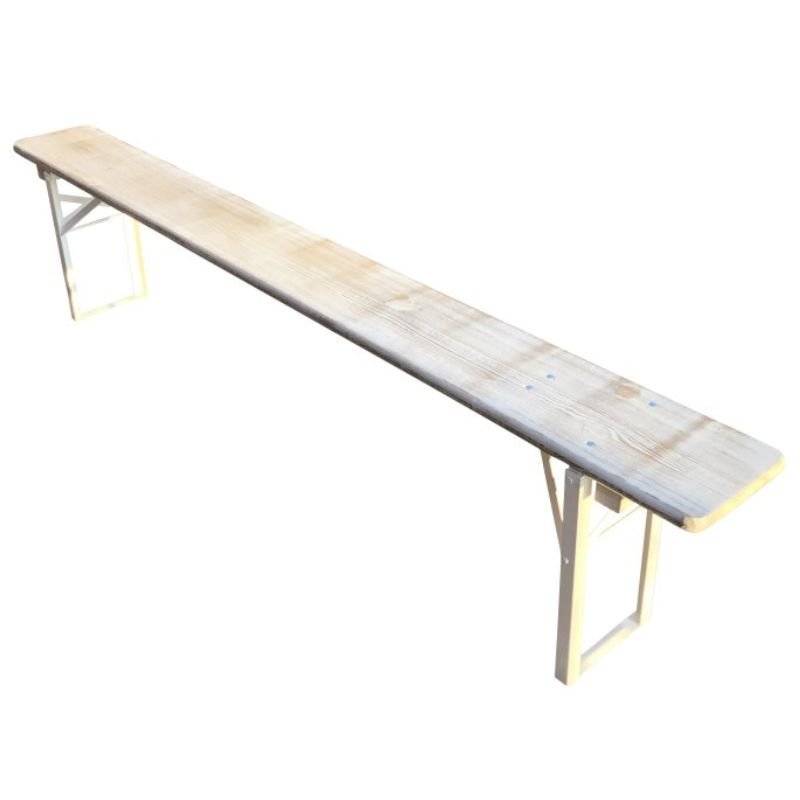 Banc brasserie modèle cornière - coloris blanc vieilli