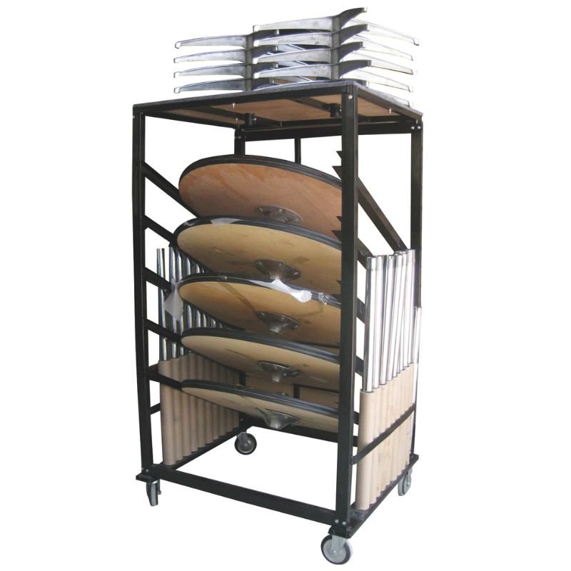 Chariot pour 10 Mange Debout BOIS de 75 cm
