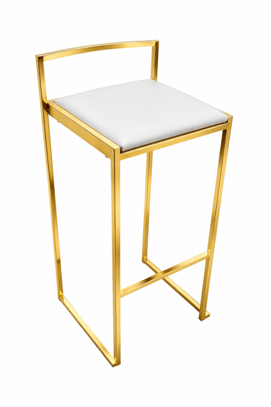 Tabouret de bar empilable STAKO - coloris gold chromé